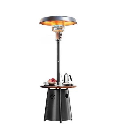 Pamapic 50,000 Btu Propane Patio Heater with 28" Round Storage Table and Adjustable Thermostat