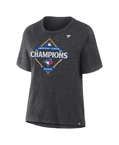 Fanatics Women's Heather Charcoal Toronto Blue Jays 2025 American League Champions Locker Room T-Shirt