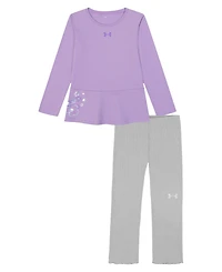 Under Armour Girls 2T-6X Long-Sleeve Top and Legging, 2-Piece Set