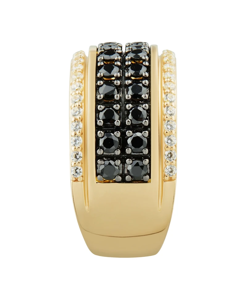 Macy's Men's Diamond Ring (2 ct. t.w.) in 14k Yellow Gold Plated Sterling Silver with Black Rhodium