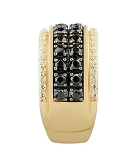 Macy's Men's Diamond Ring (2 ct. t.w.) in 14k Yellow Gold Plated Sterling Silver with Black Rhodium
