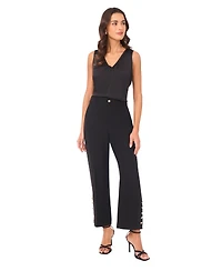 CeCe Women's Cropped Straight Leg Tailored Pants