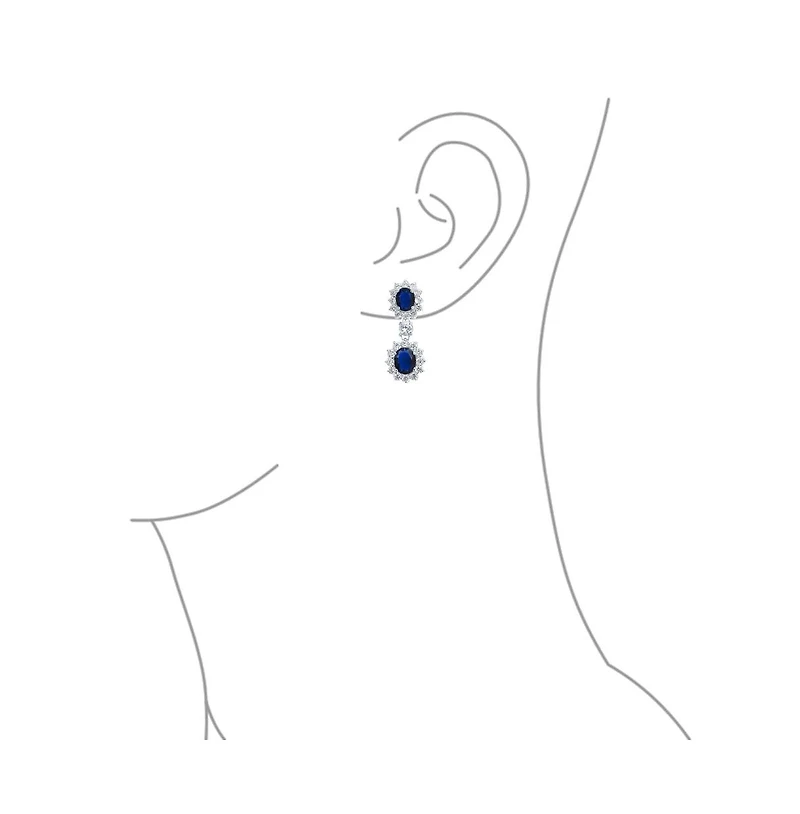 Bling Jewelry Antique Style Necklace And Earrings Set With Royal Blue Royal Blue Perfect s
