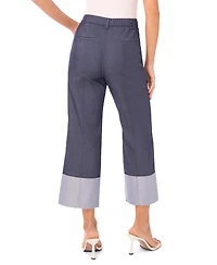 CeCe Women's Wide Cuff Straight Leg Denim Jeans