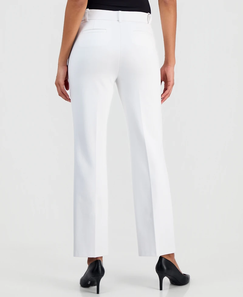Kasper Women's Mid-Rise Pull-On Straight-Leg Pants