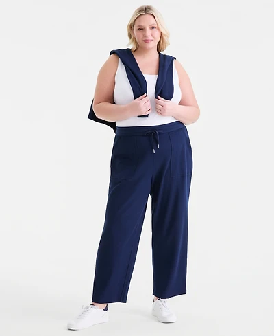 Style & Co Plus Size Waffle-Knit Drawstring Pants, Macy's Exclusive