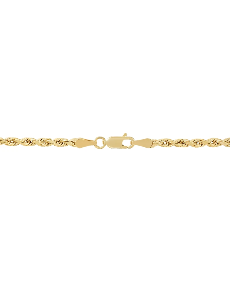 Macy's Glitter Rope Chain Necklace in 14K Yellow Gold