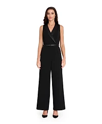 Tahari Asl Petite Halter Tuxedo Jumpsuit