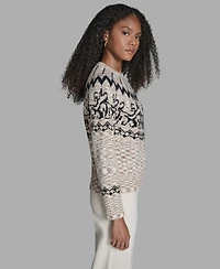 Bcbg Women's Crewneck Fair Isle Sweater