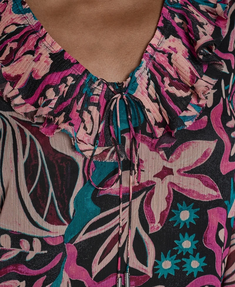 Bcbg Women's Ruffle Long-Sleeve Top