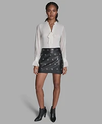 Bcbg Women's Grommet A-Line Mini Skirt