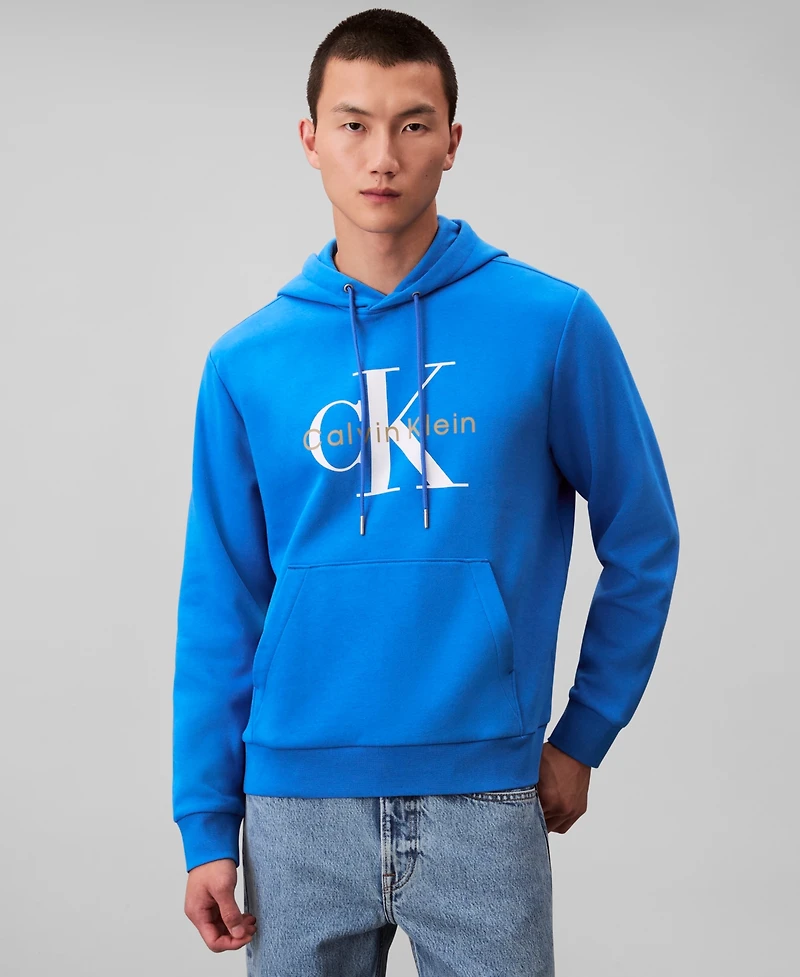 Calvin Klein Men's Monogram Logo Fleece Hoodie
