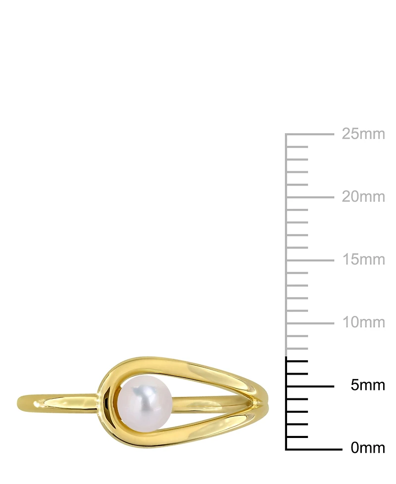 Macy's Cultured Freshwater Pearl Ring (4-4.5mm) 18K Gold Flash Plated Sterling Silver
