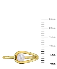 Macy's Cultured Freshwater Pearl Ring (4-4.5mm) 18K Gold Flash Plated Sterling Silver