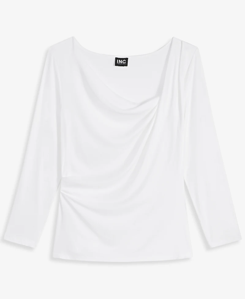 I.n.c. International Concepts Women's Draped Cowl-Neck Top, Macy's Exclusive