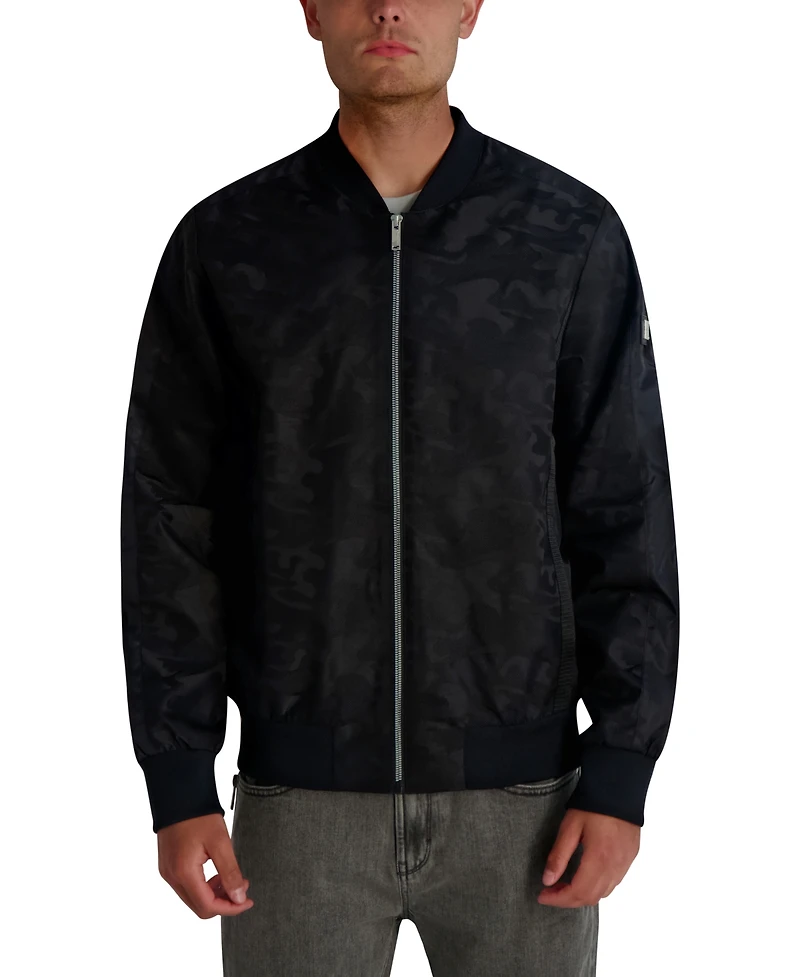 Karl Lagerfeld Paris Men's Camo Bomber Jacket