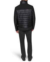 Karl Lagerfeld Paris Men's Mixed Media Quilted Jacket