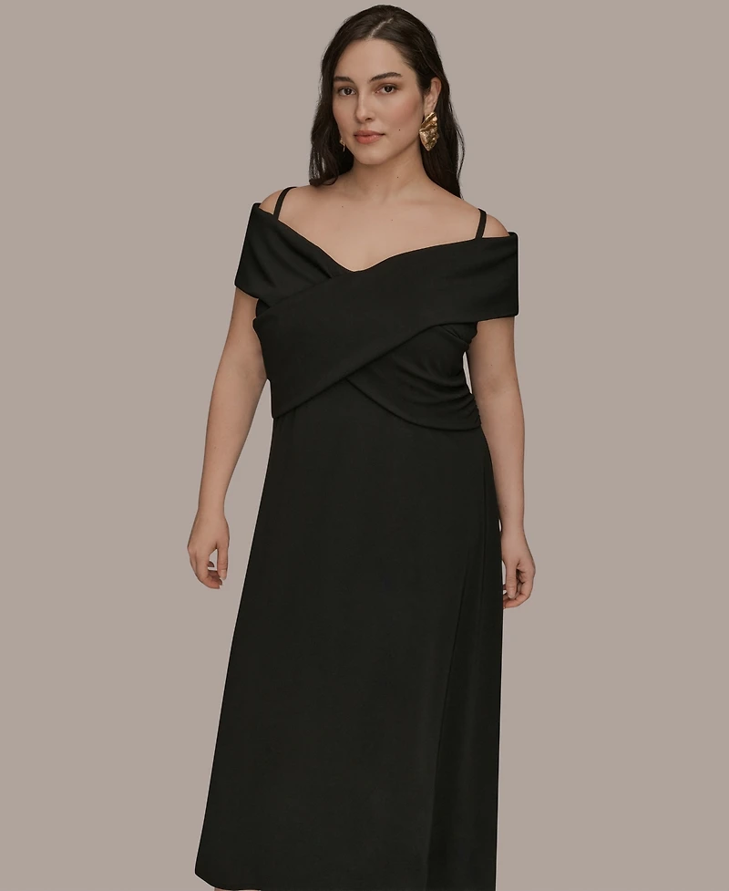 Donna Karan New York Plus V-Neck A-Line Dress