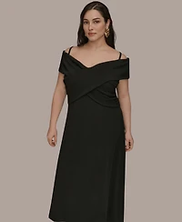 Donna Karan New York Plus V-Neck A-Line Dress