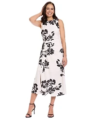 London Times Women's Sleeveless Floral Printed Midi Dress