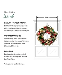 Balsam Hill 30" Merry and Bright Christmas Wreath