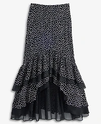 I.n.c. International Concepts Women's Chiffon Dot-Print High-Low Maxi Skirt, Macy's Exclusive - Lilia Dots