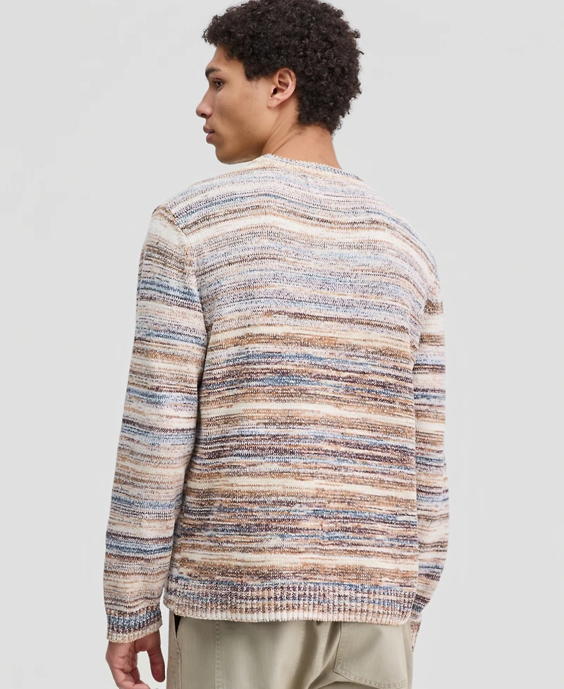 Sun + Stone Men's Long-Sleeve Space-Dyed Crewneck Sweater, Macy's Exclusive