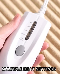 Eddie Bauer Lookout Mountain Tipped Print Sherpa Heated Blanket, Full