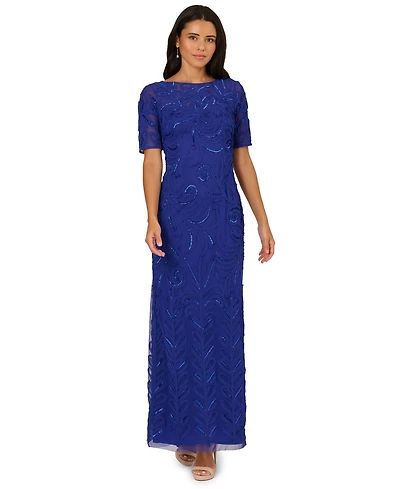 Adrianna Papell Women's Soutache Column Maxi Dress