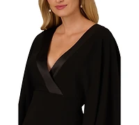 Adrianna Papell Women's V-Neck Crepe Gown