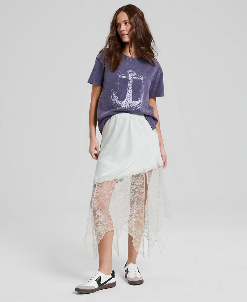 And Now This Women's Cotton Anchor Graphic-Print Tee, Macy's Exclusive