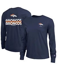 Champion Women's Navy Denver Broncos Core Long-Sleeve T-Shirt