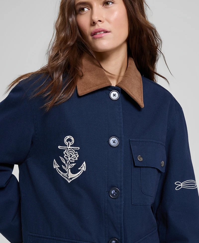 And Now This Women's Embroidered Barn Jacket, Macy's Exclusive