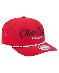 New Era Men's Scarlet Ohio State Buckeyes Script Performance Rope 9SEVENTY Adjustable Hat