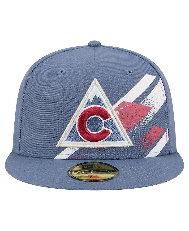 New Era Men's Blue Colorado Avalanche Faded Lines 59FIFTY Fitted Hat