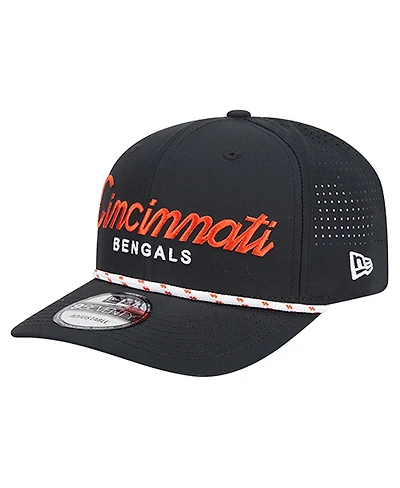 New Era Men's Black Cincinnati Bengals Script 9SEVENTY Adjustable Hat
