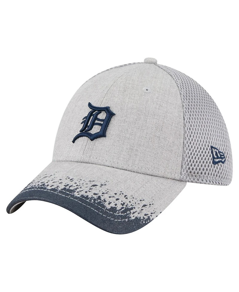 New Era Men's Gray Detroit Tigers Visor Paint Splatter 39THIRTY Flex Hat