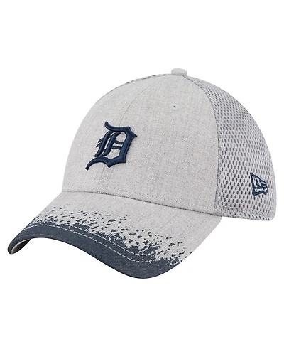 New Era Men's Gray Detroit Tigers Visor Paint Splatter 39THIRTY Flex Hat