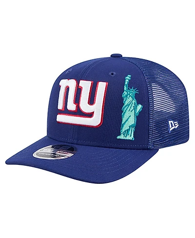 New Era Men's Royal New York Giants Liberty 9SEVENTY Adjustable Trucker Hat