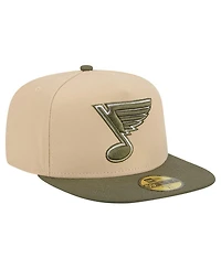New Era Men's Tan/Olive St. Louis Blues Color Pack Two-Tone 59FIFTY A-Frame Fitted Hat