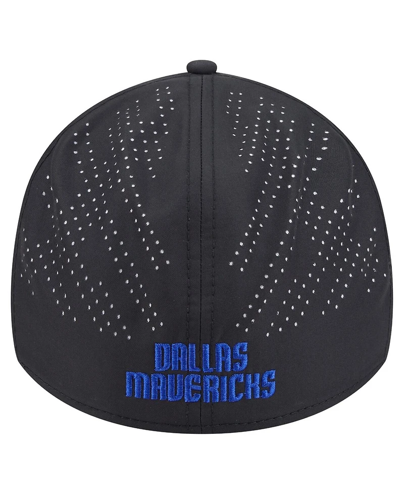 New Era Men's Black Dallas Mavericks Night 39THIRTY Flex Hat