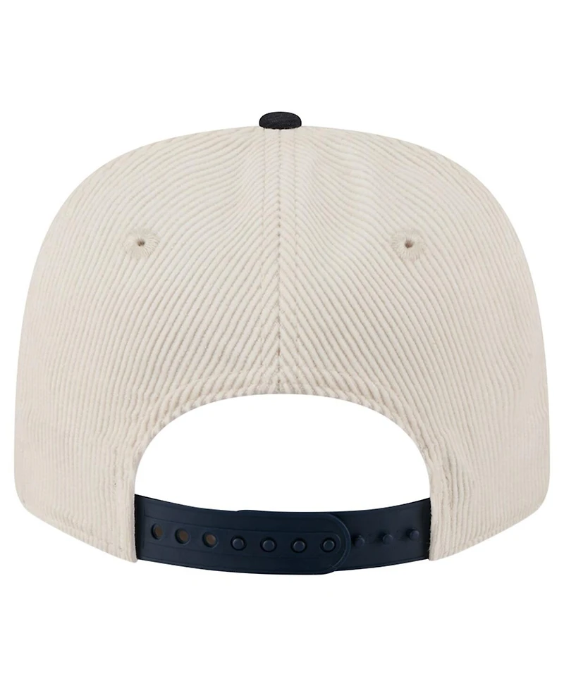 New Era Men's Cream/Navy Michigan Wolverines Loyal Corduroy 9SEVENTY Adjustable Hat