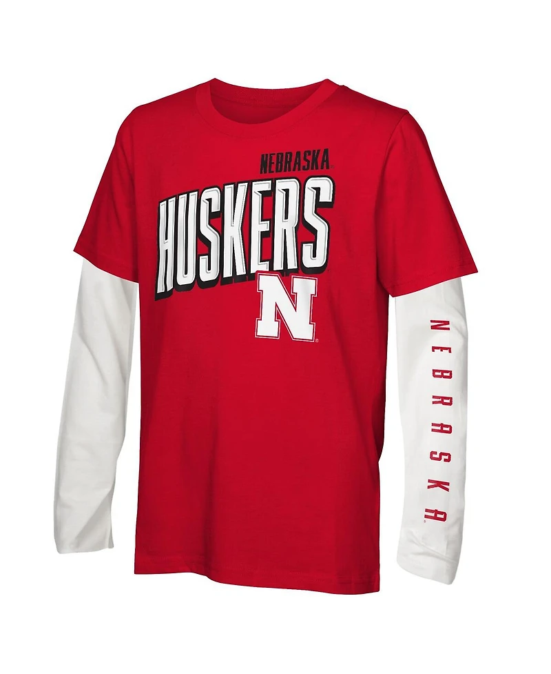 Outerstuff Big Boys and Girls Nebraska Huskers The Mix T-Shirt Combo Set