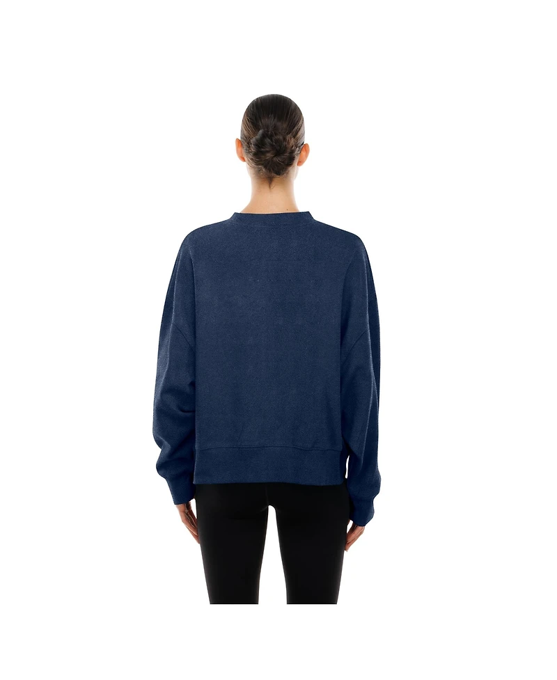 New Era Women's Navy Minnesota Timberwolves Boxy Throwback Mineral Wash Sweatshirt