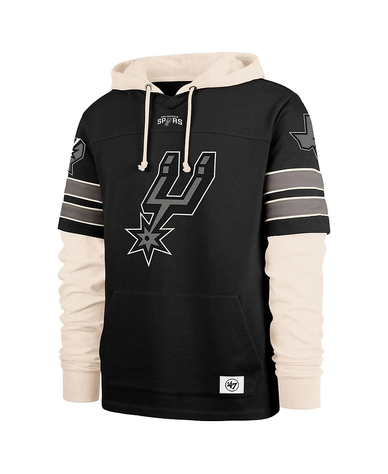 '47 Brand Men's Black San Antonio Spurs Split Zone Cornerback Duo Hoodie