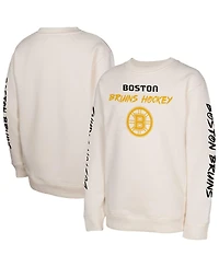 Outerstuff Big Boys and Girls Cream Boston Bruins Star Power Pullover Sweatshirt