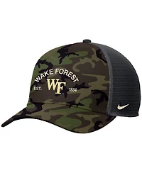 Nike Men's Camo Wake Forest Demon Deacons 2025 Military Appreciation Rise Adjustable Trucker Hat