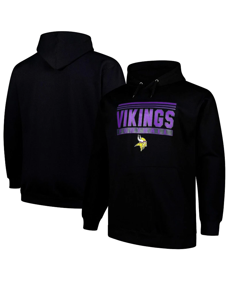 Fanatics Men's Black Minnesota Vikings Big Tall Pop Pullover Hoodie