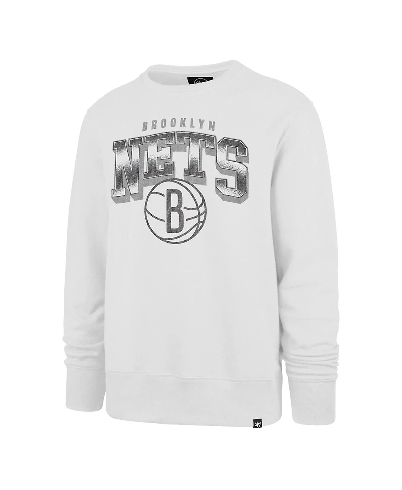 '47 Brand Men's White Brooklyn Nets Spotlight Headline Pullover Sweatshirt