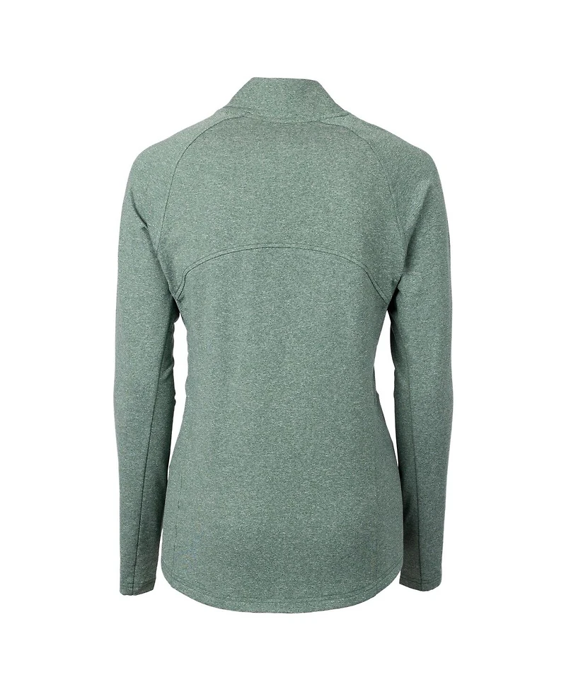 Cutter & Buck Women's Heather Green Notre Dame Fighting Irish Alumni Adapt Eco Knit Full-Zip Jacket